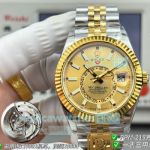PPM Swiss Clone Rolex Gain Weight Sky-Dweller Yellow Gold Two-Tone Jubilee Band Watch 